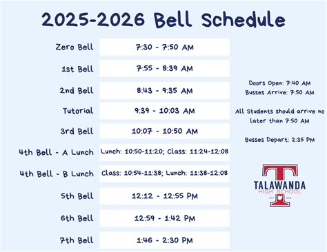 Talawanda High School - Bell Schedule - Bell Schedule | Talawanda Schools