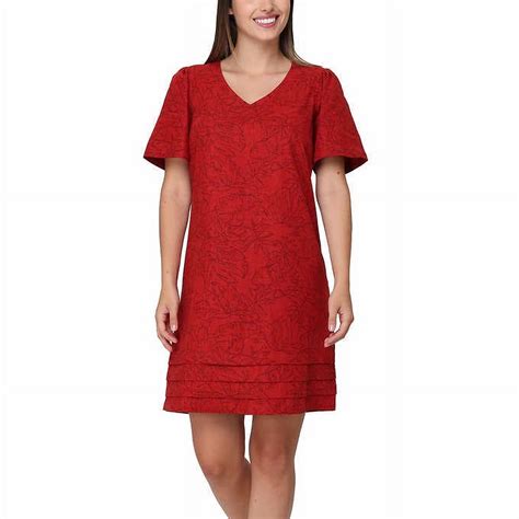 Nicole Miller Ladies' Linen Blend Dress | Red, Large - Walmart.com