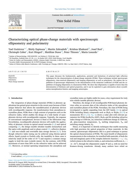 Image result for Ellipsometry Phase Change