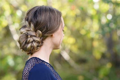 Side French Braid With Bun