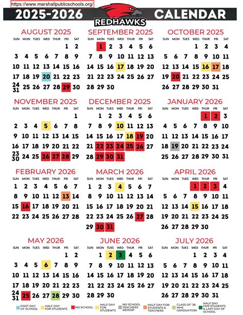 Marshall Public School District MI Calendar 25-26 Revised [pdf] - EduCounty