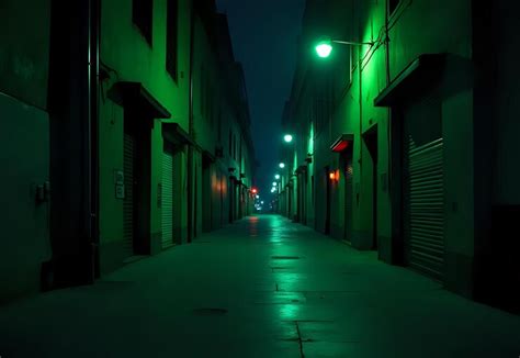 Alleyway street scene captured in the evening hours | Premium AI ...