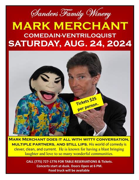 MARK MERCHANT: COMEDIAN/VENTRILOQUIST BACK LIVE AT SANDERS WINERY ...