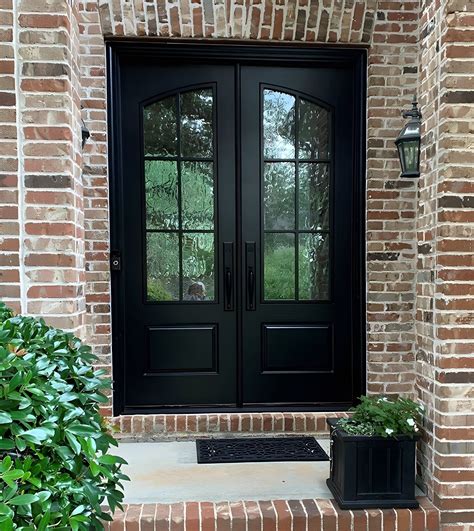 Custom Modern French 6 Lite Eyebrow Glass Double Doors | French doors ...