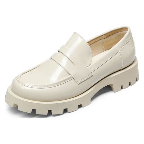 DREAM PAIRS Women's Loafers, Lug Sole Slip On Platform Chunky Penny ...