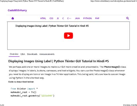 05Displaying Images Using Label Python Tkinter GUI Tutorial In Hindi #5 ...