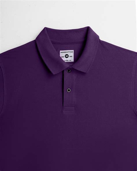 Pure Cotton Polo Plain T Shirts (Purple) Without Pocket – Pitshirts