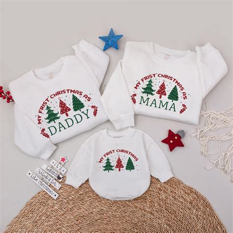 Personalized Family Christmas Sweatshirt, Matching Family Shirt, First ...