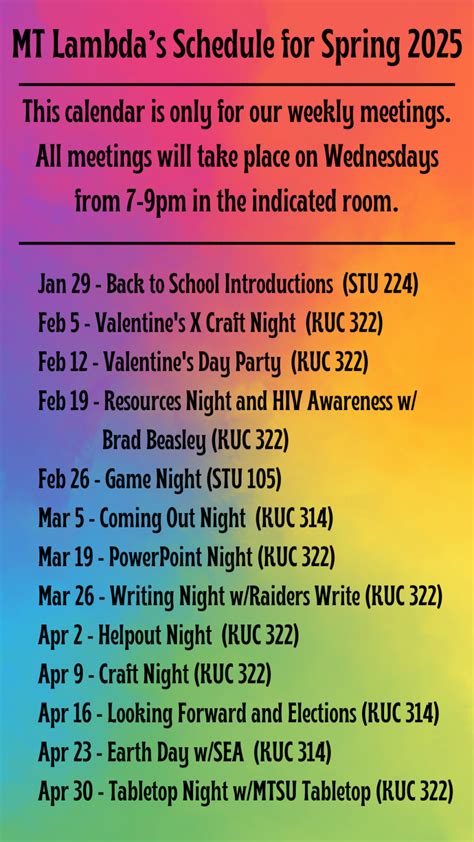 MT Lambda Semester Meeting Schedule - MT Lambda