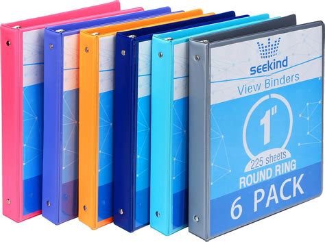 Amazon.com : 1 Inch 3 Ring Binders,SEEKIND View Binders,Holds Up to 8.5 ...
