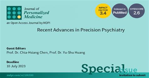 JPM | Special Issue : Recent Advances in Precision Psychiatry
