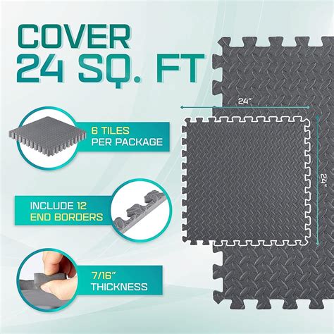 Snapklik.com : Yes4All EVA Interlocking Mats, Puzzle Floor Tiles, Foam ...