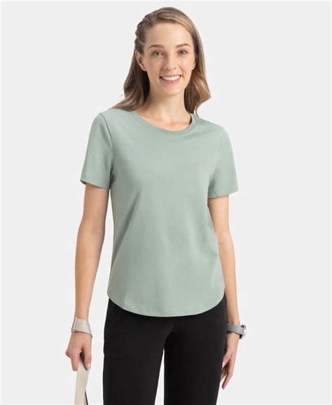 Buy Super Combed Cotton Rich Relaxed Fit Solid Curved Hem Styled Half ...