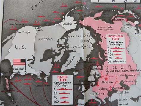 Russian Naval Power Soviet Fleets World Map 1968 Cold War information map: (1968) Map ...