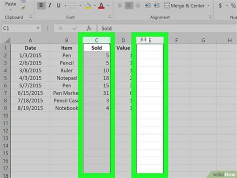 Image result for How to Move a Column Over in Excel