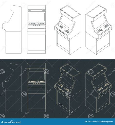 Retro Arcade Machine Drawings Stock Vector - Illustration of video ...