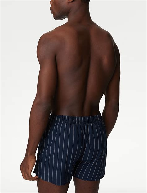 Buy 3pk Pure Cotton Assorted Woven Boxers at Marks & Spencer