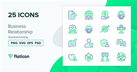 Business Relationship Icon Pack | Color lineal-color | 25 .SVG Icons