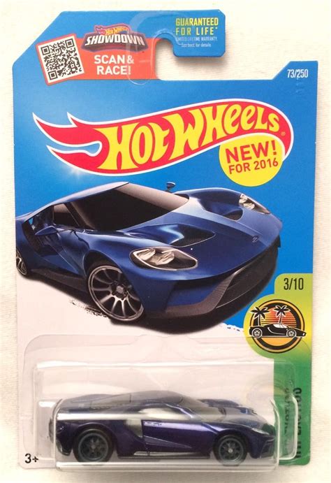 Buy Hot Wheels 2016 HW Exotics '17 Ford GT 73/250, Blue (Super Treasure ...