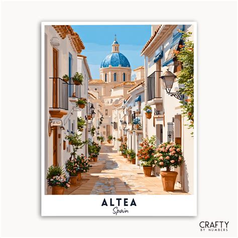 Altea Paint by Numbers – Mediterranean Street Scene in Spain – Crafty ...