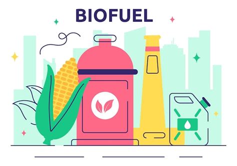 Biofuel vector illustration featuring the life cycle of natural ...