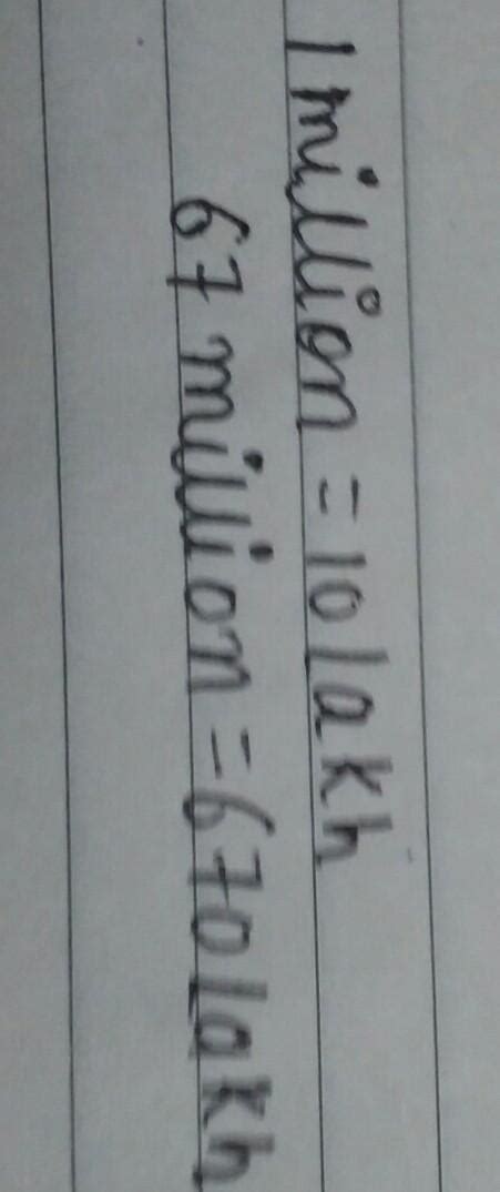 What would be 67 million into standard form? - Brainly.in