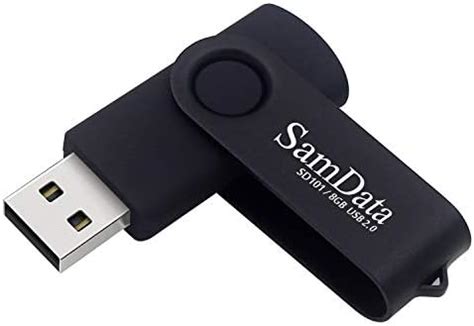 SamData USB Flash Drive 8GB 1 Pack USB 2.0 Thumb Drive Swivel Memory ...