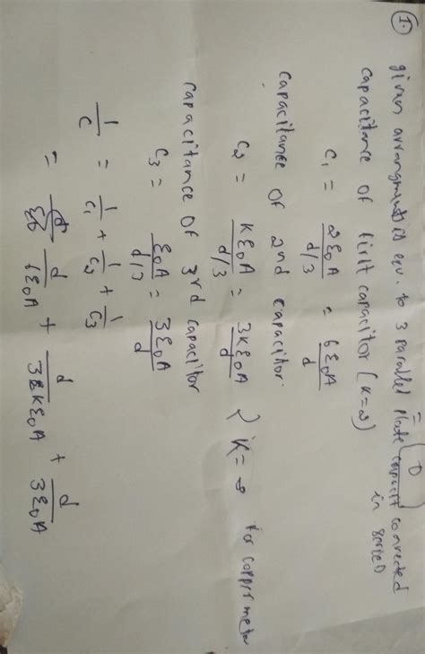 Between the plates of a parallel-plate capacitor of area A, a copper ...