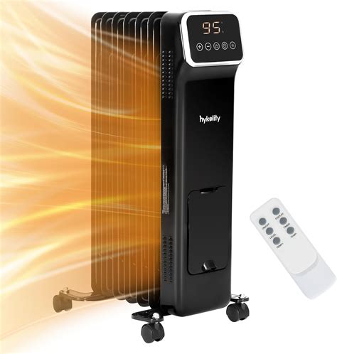 Amazon.com: Hykolity Oil Filled Radiator Heater with Remote, Black ...