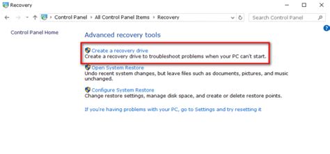 Image result for Create a Recovery Drive USB