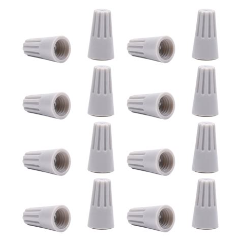 Fielect 100Pcs Gray Wire Connector Easy Twist-On Ribbed Cap for use in ...