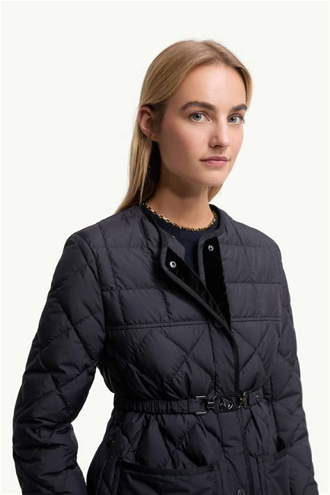 Navy Blue Cygne Diamond-Quilted Short Down Jacket - Short Down Jackets ...