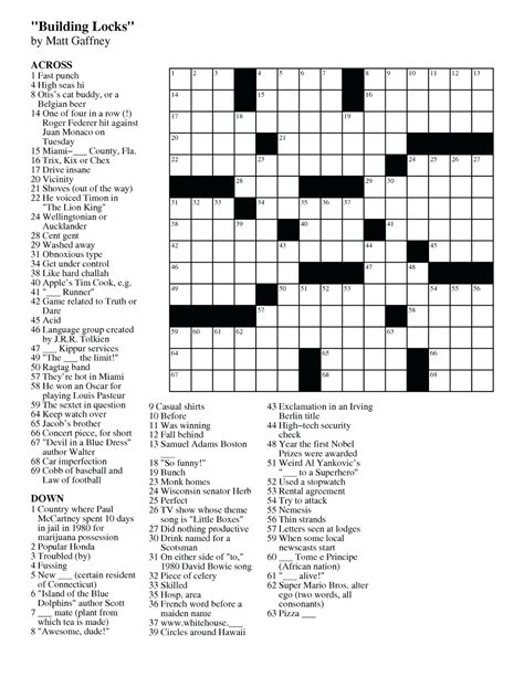 online crossword puzzles free