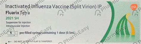 Fluarix Tetra 0.5 ML Suspension For Vaccine (0.5): Uses, Side Effects ...