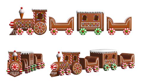 Isolated gingerbread train. 3d christmas train illustration | Premium ...