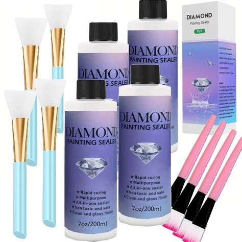 Diamond Painting Sealing Kit with Brush,4pcs/5pcs/6pcs/12pcs-Clear ...