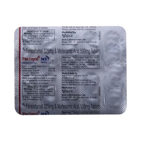 Pacimol Mf Strip Of 10 Tablets: Uses, Side Effects, Price & Dosage ...