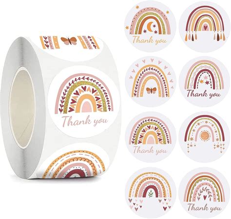 Boho Rainbow Thank You Label Stickers 500pcs 1.5 India | Ubuy