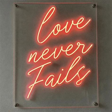 Love Never Fails Neon Sign - Handcrafted LED Light for Your Space ...