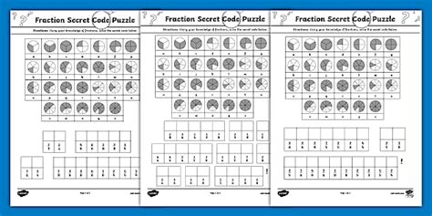Third Grade Fractions Secret Code Activity | Twinkl USA