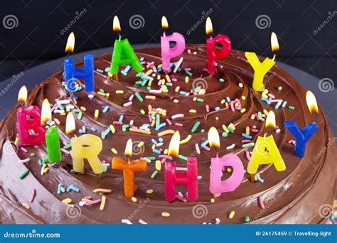 Happy Birthday Cake Candles Stock Image - Image of treat, sprinkles ...