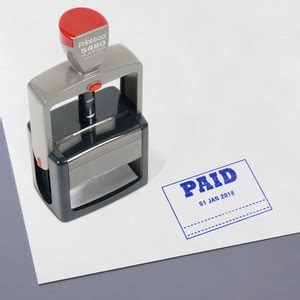 Printtoo Office Stationery Heavy Duty Dater Stamp with Paid Text Self ...