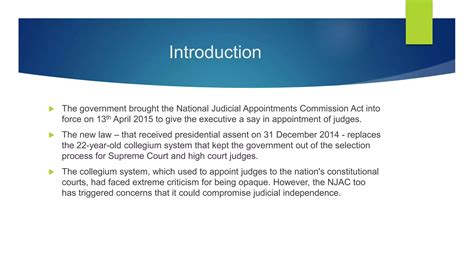Judicial appointment commission act, 2014 | PPTX