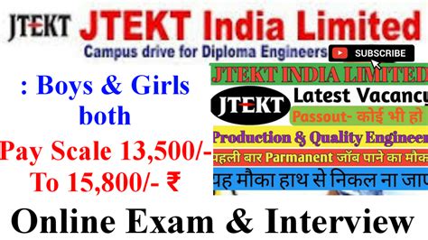 Requirement diploma fresher boys and girls online campus placement ...