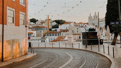 Download wallpaper 2048x1152 city, architecture, buildings, rails, turn ...