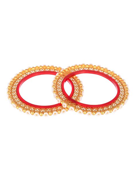 Buy Gold Plated Floral Designer Handcrafted Bangles for Women Online at ...