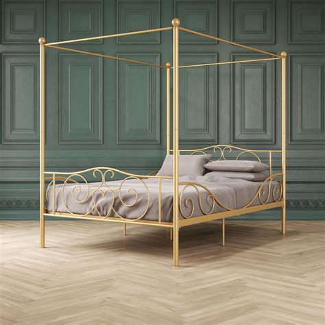 Elm & Oak Metal Canopy Kids Poster Bed, Full, | Ubuy India