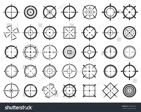 Creative Vector Illustration Crosshairs Icon Set Stock Vector (Royalty ...