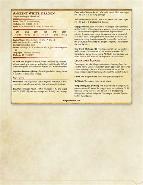 Ancient White Dragon - DungeonHeaven