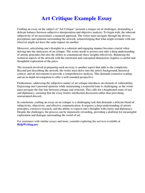 Image result for Critique Essay Example